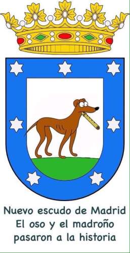 Nuevo escudo de la ciudad de Madrid en versión 'perroflauta'.