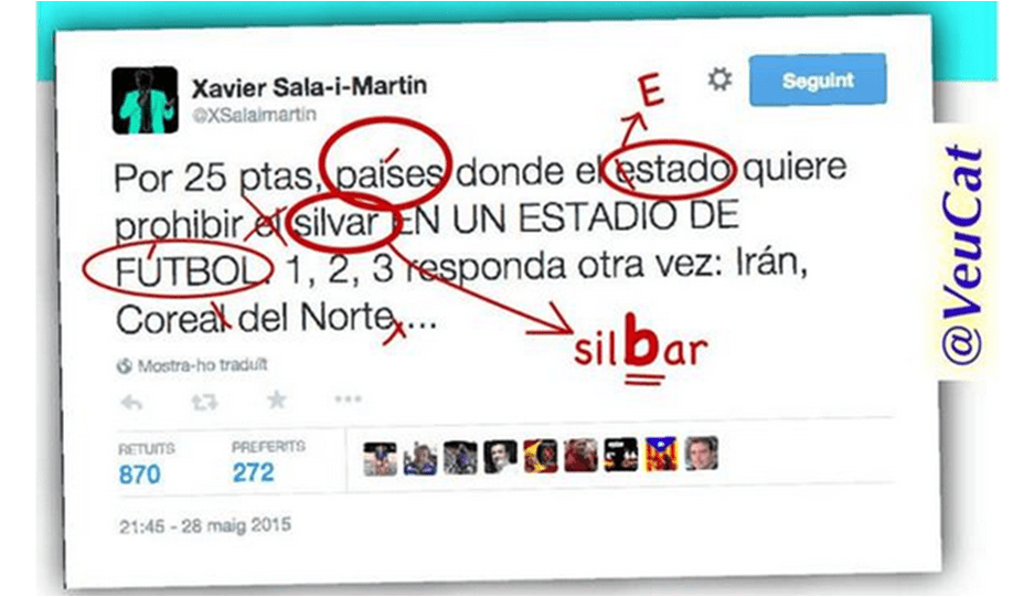 Bochornoso tuit de&nbsp;Sala-i-Martin