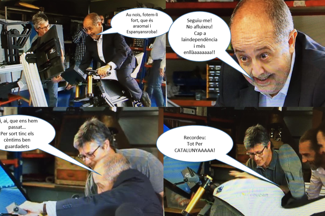 Desternillante: CiU se pasa de frenada, el conseller Puig se cae de la moto entre las risas del&nbsp;personal