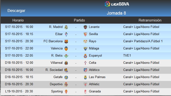 LIGA BBVA: Previa de la jornada&nbsp;8
