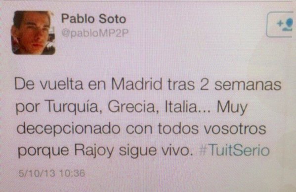 Tuit de Pablo Soto Concejal de Madrid