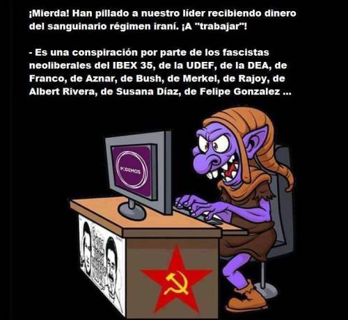 Imagen representativa de la actuación de un "troll" podemita.