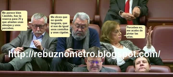 Líderes de UGT y CC.OO. así como el impresentable presidente valenciano y el presidente de Castilla La Mancha.