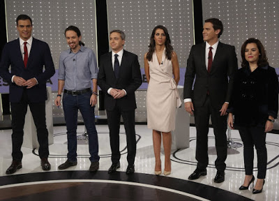 Iglesias con su uniforme de proletario para el debate de las elecciones del 20D