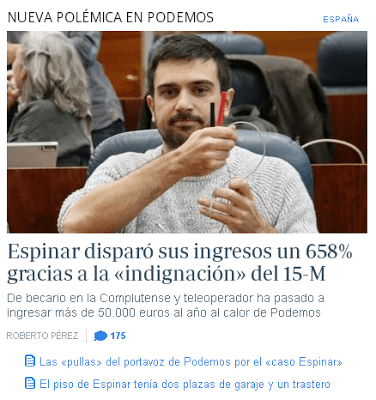 Espinar, de teleoperador a 50.000 euros al año. Sueldo de obrero