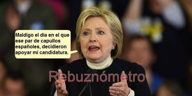 La señora Clinton maldice a 'Pedroflauta' Sánchez y a 'alfalfa' Iceta.