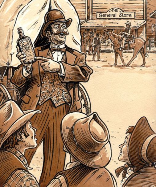 Image result for snake oil wagon