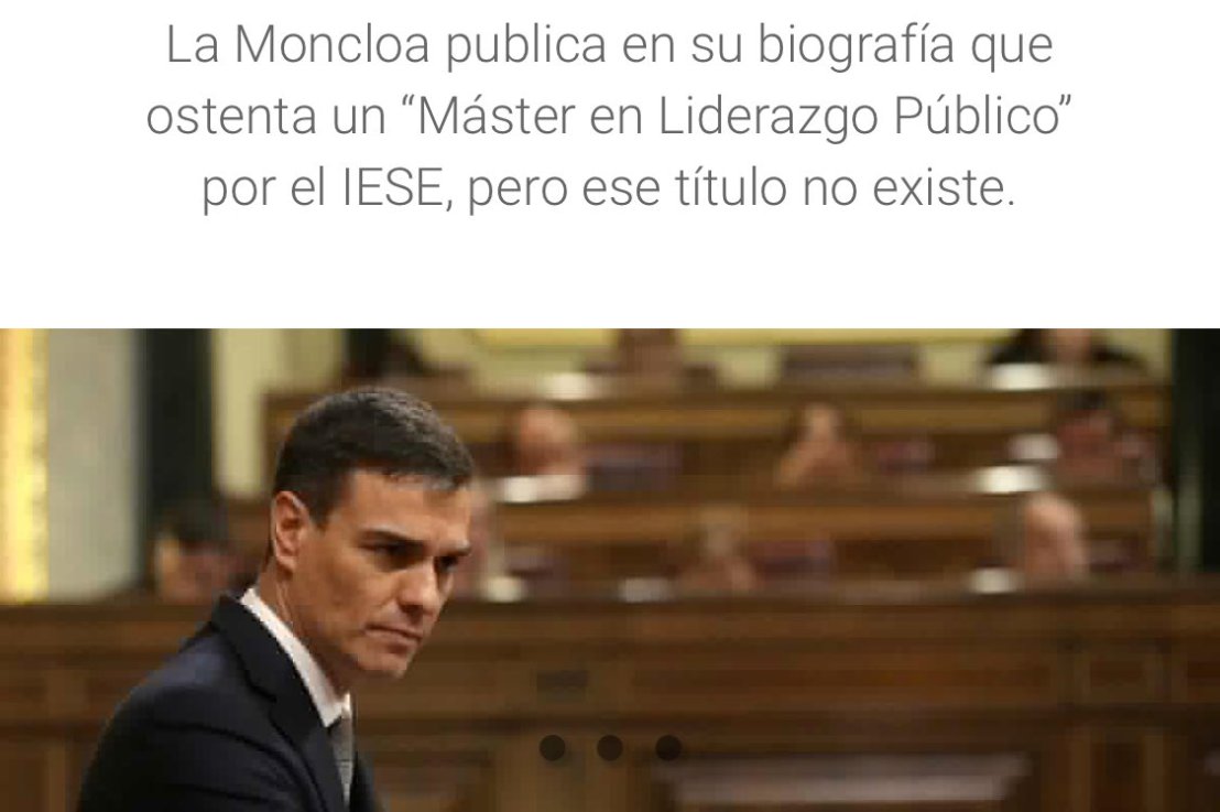 Tras la estela de Cifuentes: Pedro Sánchez se inventa un Master&nbsp;falso