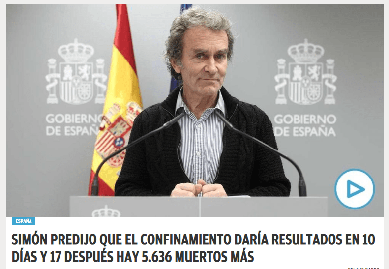 Simón predijo que el confinamiento daría resultados en 10 días y 17 después hay 5.636 muertos&nbsp;más